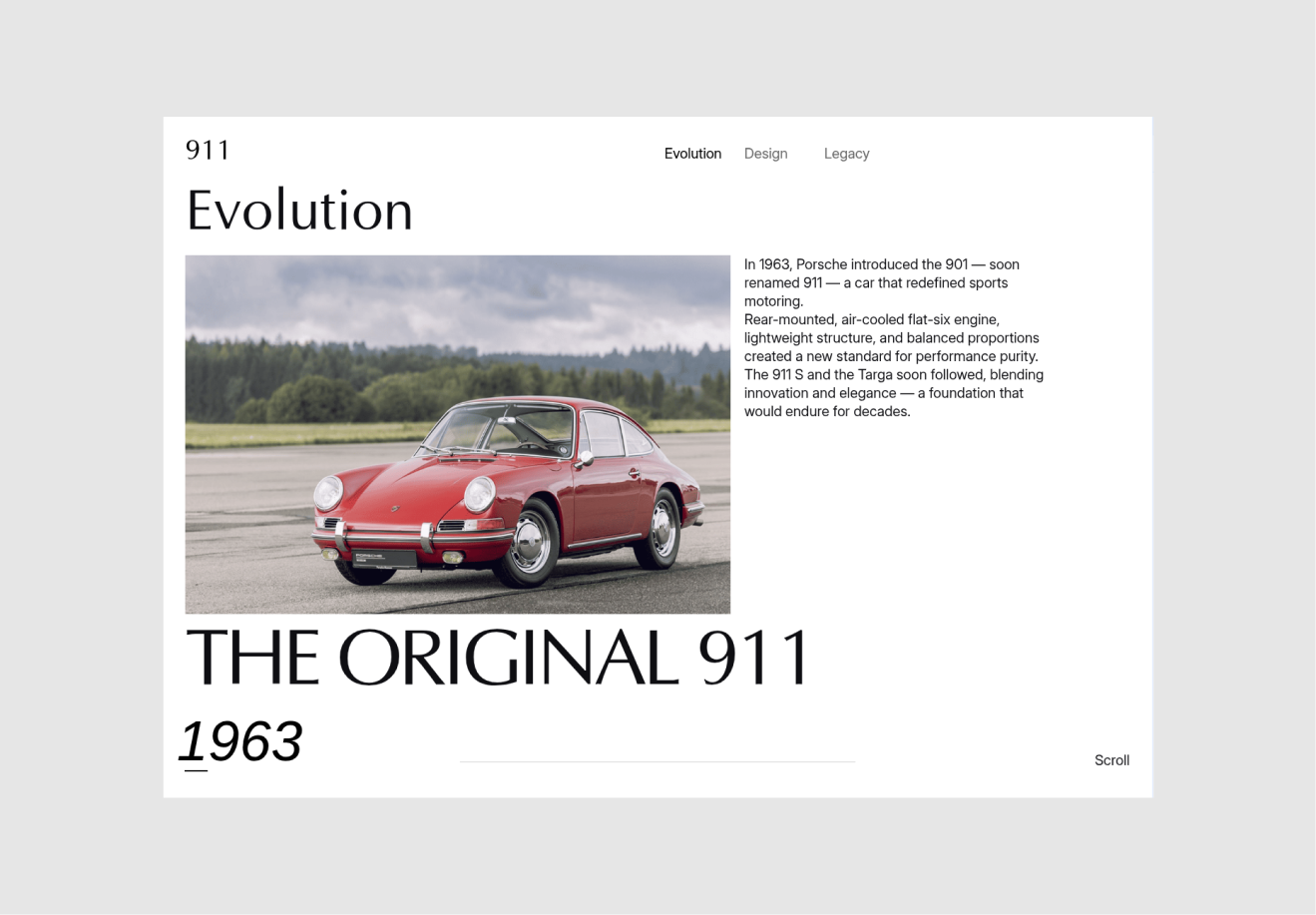 The Soul of the 911 — hero section