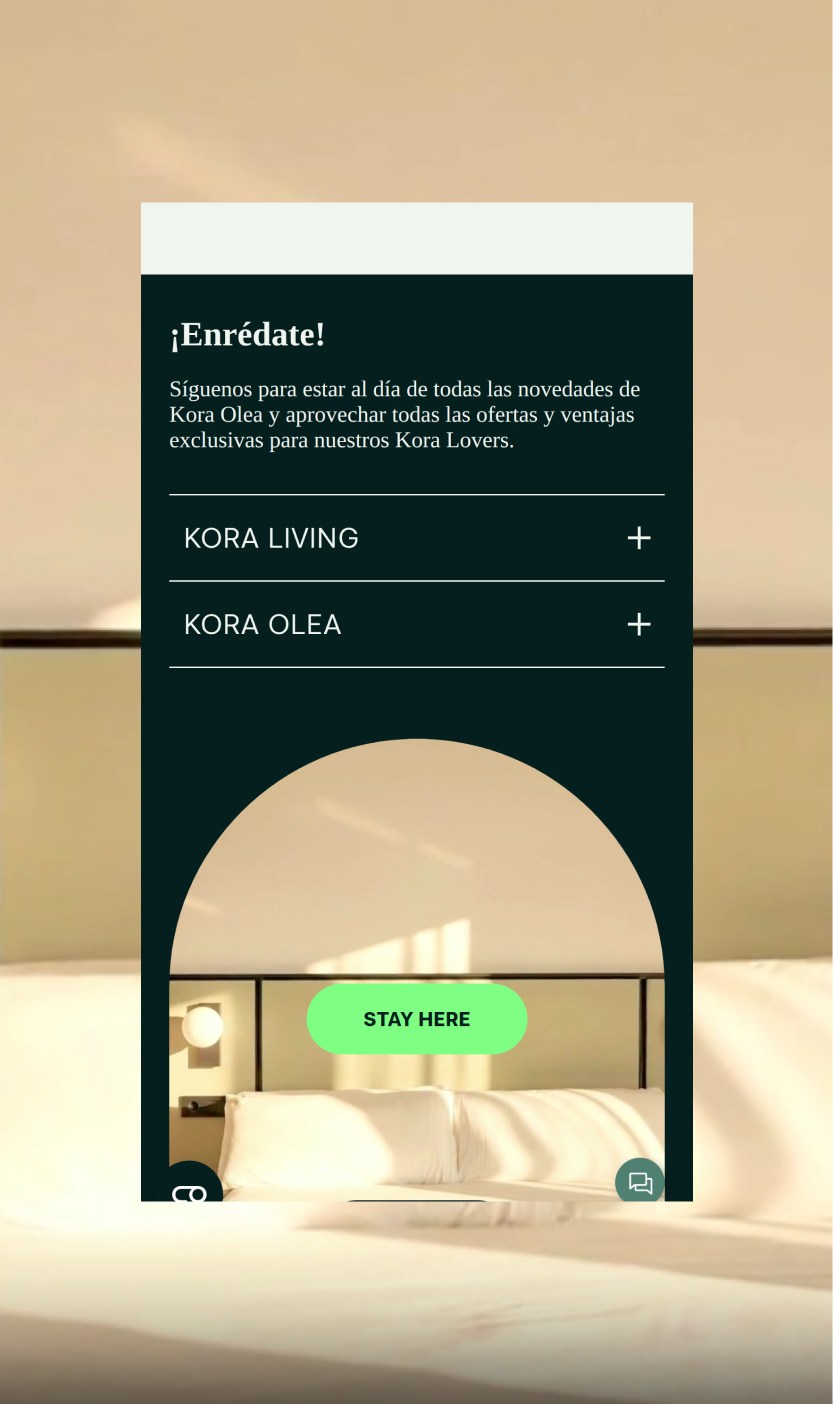 Kora Olea mobile footer