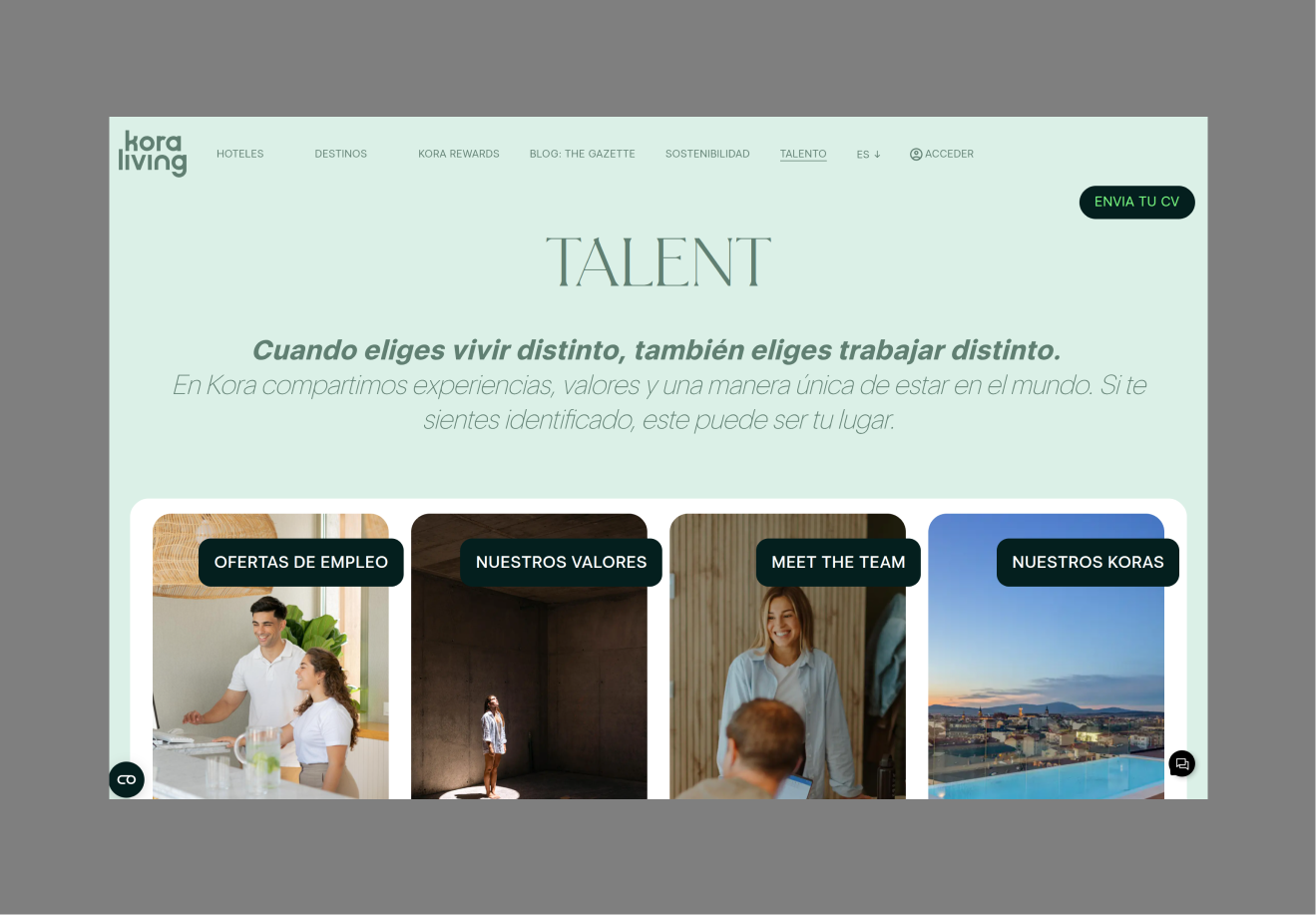 Kora Living talent page